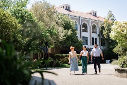 Students walking on Manawatu campus