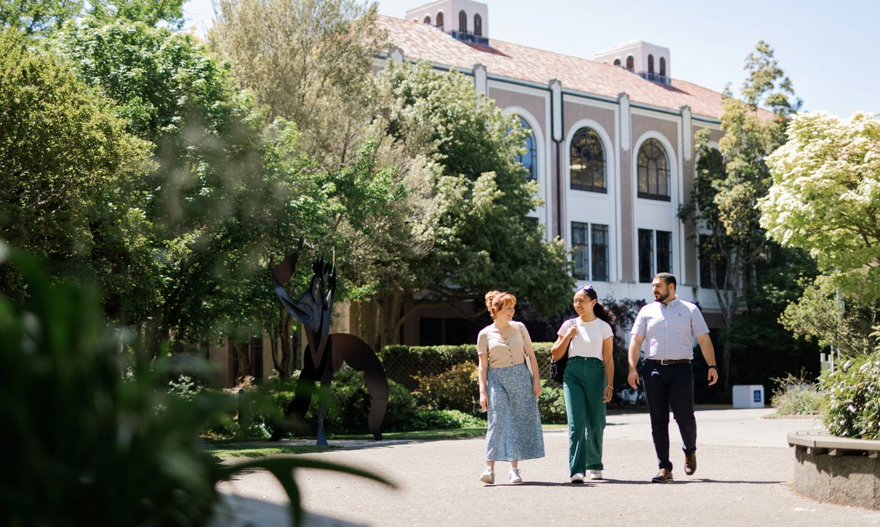 Students walking on Manawatu campus