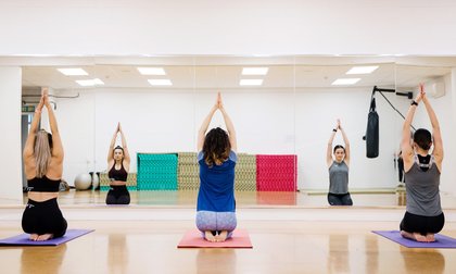 Three women in yoga class at Manawatū Rec Centre