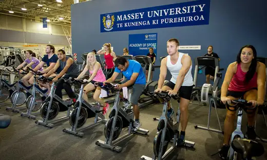 People using stationary bikes in Auckland Recreation Centre