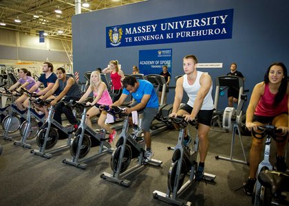 People using stationary bikes in Auckland Recreation Centre