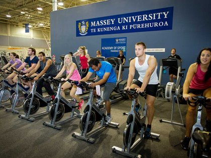People using stationary bikes in Auckland Recreation Centre