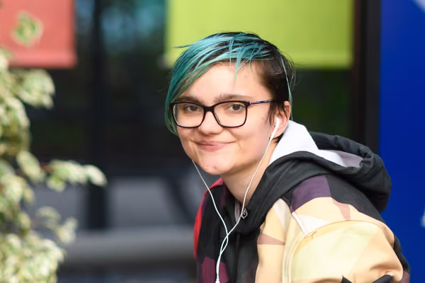 Close up of Massey University student.
