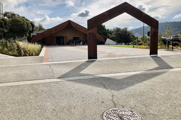 Te Rau Karamu marae on the Wellington campus.