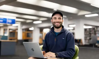 Bachelor of Social work student studying in Manawatū campus library