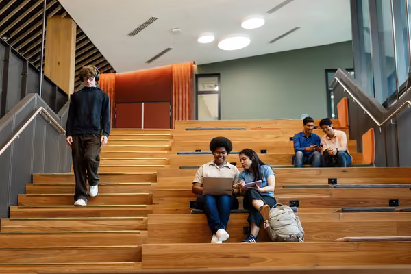 Students in the library