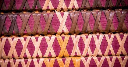Close-up of traditional Māori weaving