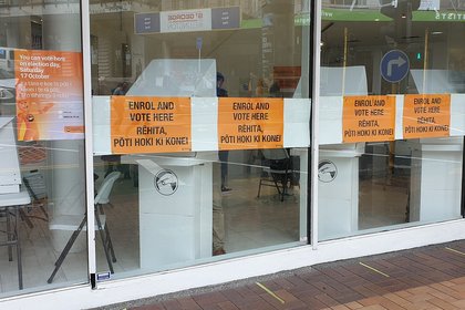 Advance voting booth in Wellington.