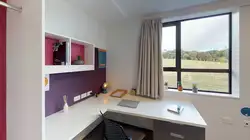 Studio Unit with desk and chair, with rural views