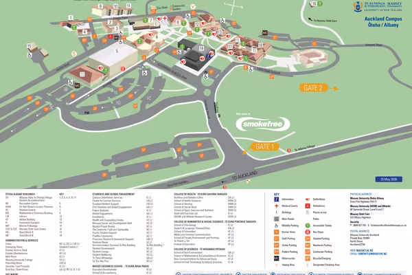 Auckland campus map of the East Precinct