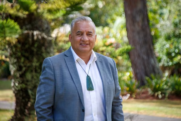 Deputy Vice-Chancellor Māori Paora Ammunson on Massey's Manawatū campus.