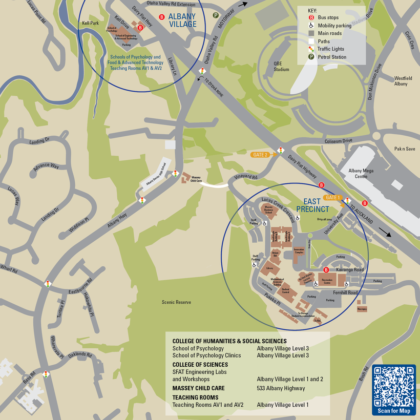 Maps, transport and parking for Auckland campus