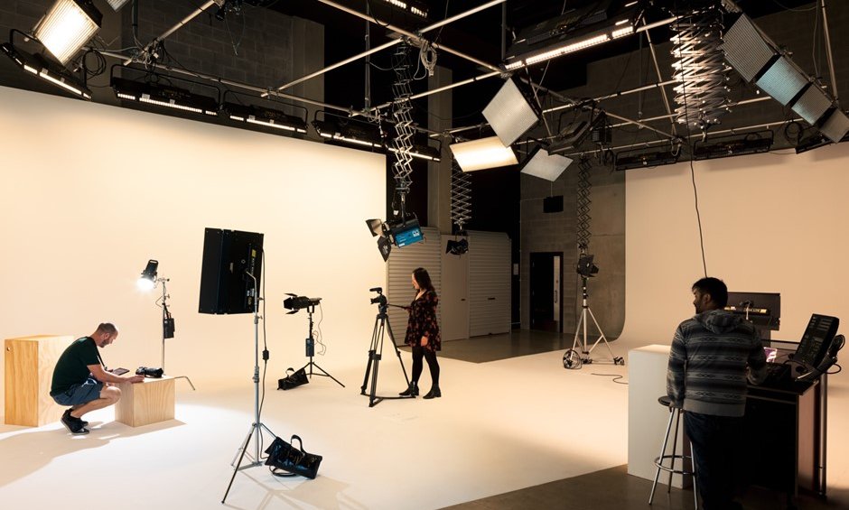 Demonstration of lighting and camera facilities at College of Creative Arts Open Day