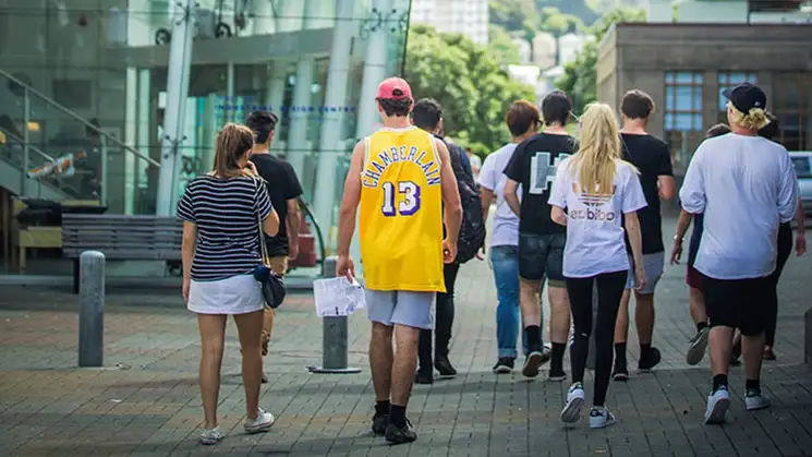 Students on Wellington campus