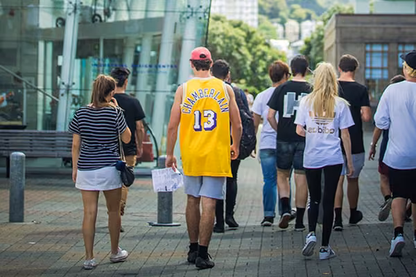 Students on Wellington campus
