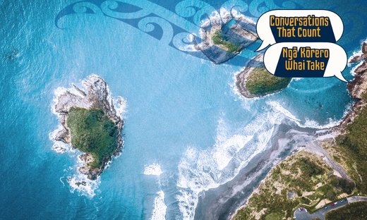 A drone view of a coastal region.