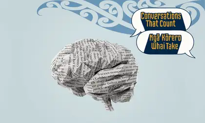 A model of the brain made from newspaper.