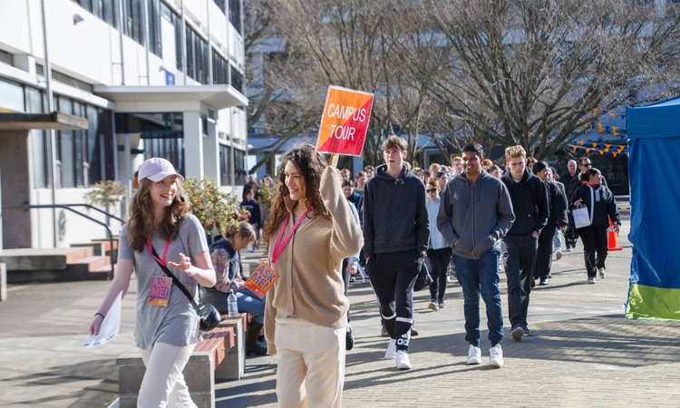 Students on Campus tour in Manawatu
