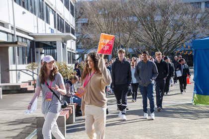 Students on Campus tour in Manawatu