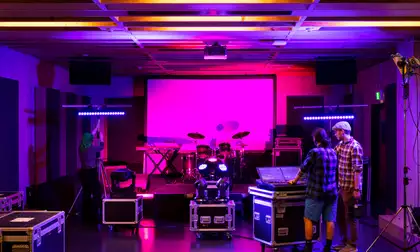 A band setup in one of CoCA's studios