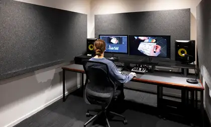 Woman working on computer