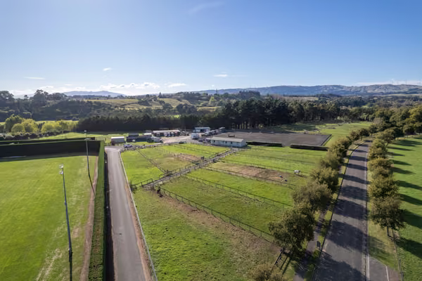 Aerial view of Massey's Equestrian Centre on Manawatū Campus
