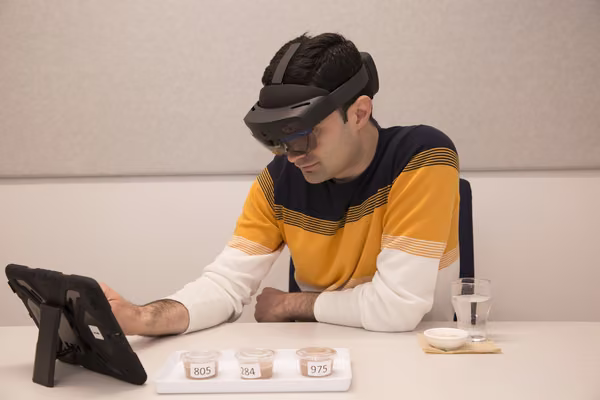 Young male tester in the FEAST lab