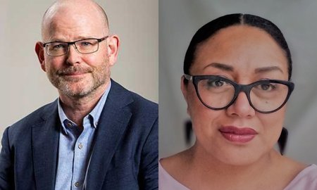 Distinguished Professor Nigel French and Te Pora Thompson.