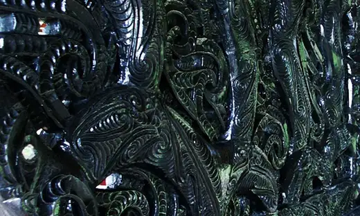 Detail of a pounamu carving