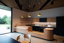 Self service cafe with informal seating area