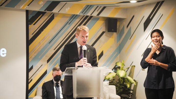Education Minister Chris Hipkins spoke at the launch.