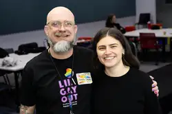 Event Organiser Mark Kaneko and Green Party Co-Leader Chlöe Swarbrick standing next to eachother.