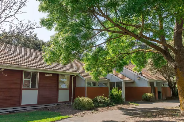 Exterior of Kiwitea accommodation in a leafy environment