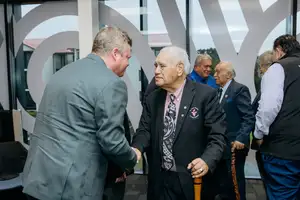 Professor Jonathan Elms, Pro Vice-Chancellor Massey Business School and John Marsden, Te Rūnanga o Ngāti Whātua.