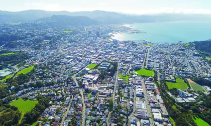 Massey Wellington campus drone image.