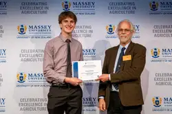 NZIAHS Leading Student Award - Ben Penno with Prof Julian Heyes.