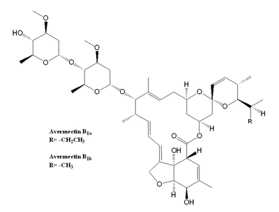 Image of the chemical structure of Avermectin