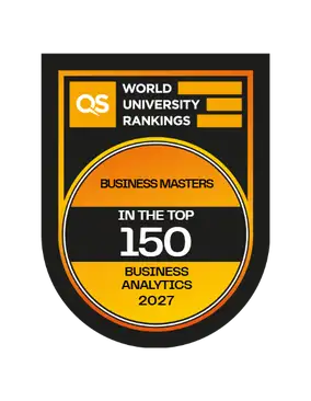 QS Business Masters Rankings 2027 badge, top 150 for Business Analytics
