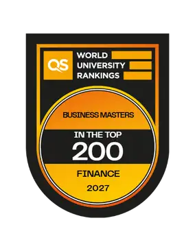 QS Business Masters Rankings 2027 badge, top 200 for Finance