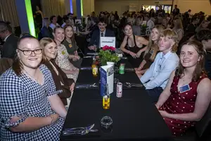 Students and industry representatives at the Ravensdown-sponsored table during the Massey Agriculture Awards Dinner.