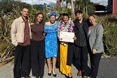 group of family members celebrating graduation