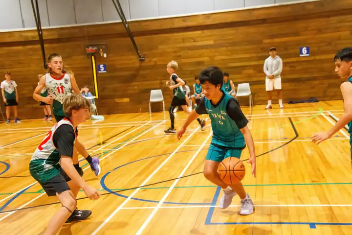 boys playing basketball