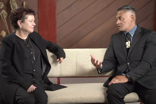 Vice Chancellor Professor Jan Thomas and Deputy Vice-Chancellor Professor Meihana Durie