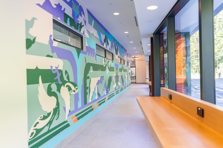 The artwork inside the new Student Learning Complex