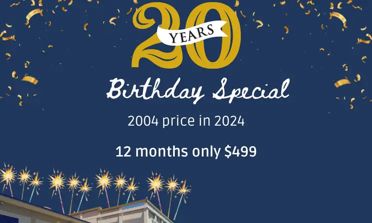 To celebrate Auckland gym's 20th birthday, we're offering our 12 month public and community membership for the special price of $499