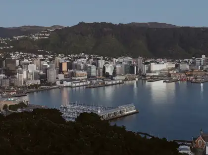 View of Wellington city from hills
