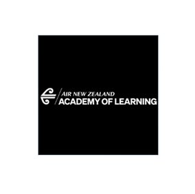 Logo showing koru symbol and words AIR NEW ZEALAND ACADEMY OF LEARNING.