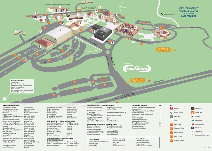 Maps, transport and parking for Auckland campus