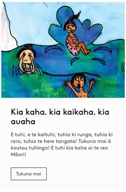 A screenshot of Darryn's web page with artwork and te reo Māori wording