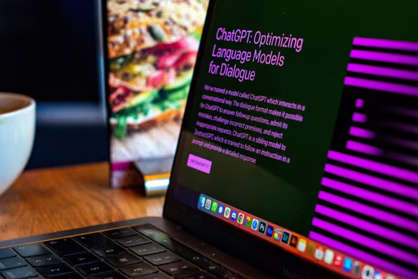 Chat GPT on a laptop screen via Unsplash - Emiliano Vittoriosi